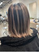バレイヤージュ×ミルクティーベージュ
