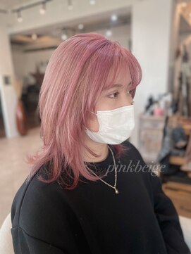 ロストシティ 横浜(LOST CITY) ボブウルフ_ピンクベージュ_ブリーチあり【Lostcity横浜】