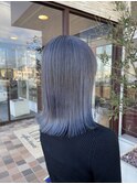 グレーカラーダブルカラーケアブリーチ切りっぱなし