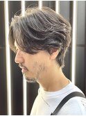 サイドグラメンズショートメンズパーマセンターパート大人mens