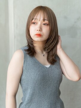 ケアリー 調布(Carelly) 大人かわいい前髪セシルカットココアブラウンフリンジウェーブ