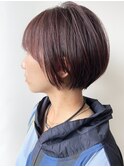 【morio原宿】丸みショートボブ　チェリーピンク