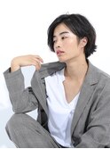 前髪なし/20代30代40代/白髪/ショート/ボブ分け目なしショート