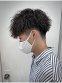ソフトツイストパーマ×刈り上げツーブロックマッシュ