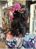 卒業式　ボブヘアアレンジ　ヘアセット　袴着付　小学生