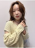 ゆるふわウェーブ♪10代20代成人式卒業式ハーフアップベージュ