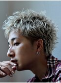スパイキーショートハーフショートバングハイトーンカラー