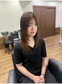 レイヤーカット/小顔カット/マロンベージュ