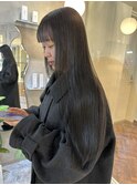 アッシュグレージュ×ロング