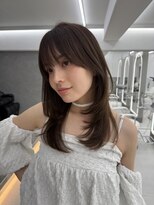 サンド ミュウ 横浜店(sand mieu)&nbsp;ミディアムレイヤー/ハッシュカット/ワインレッド/ダークグレー