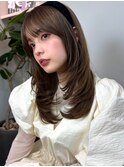 似合わせカットレイヤースタイル透明感カラーミディアムレイヤー