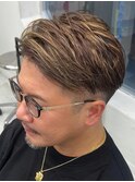 フェザーパーマサーフカール刈り上げセンターパート
