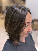 ジル ヘアアンドメイク 恵比寿(JILLE hair&make)&nbsp;レイヤーボブハイライトオリーブベージュ白髪ぼかし30代40代50代