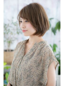 ミック ヘアアンドビューティー 大山店(miq  Hair&Beauty) 大人かわいい＊斜めバング×前下がりのナチュラルボブ