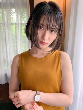 ロンド 表参道店(Lond) インナーカラーボブ×ワンカールシースルーバング