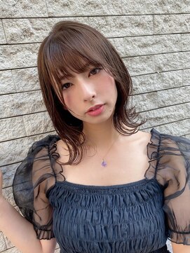 リアイス(Re:ICE) ミニウルフ/くすみブルー/流れるレイヤー/インナーハイライト