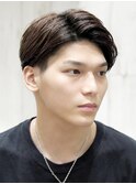 耳掛けビジネス刈り上げツーブロックアップバング