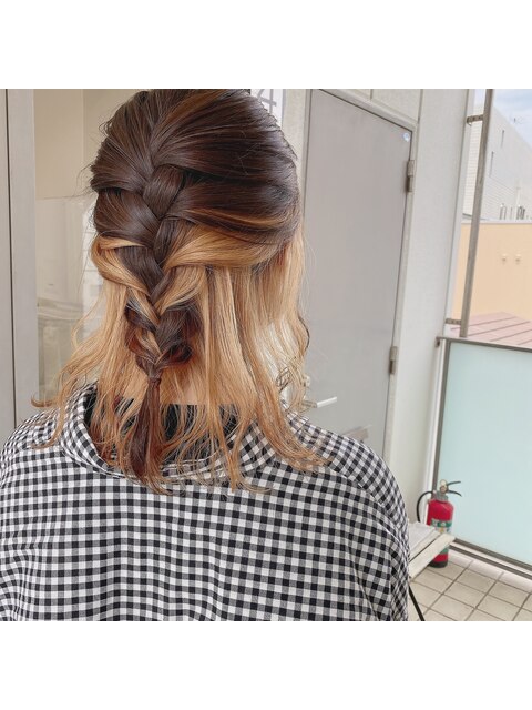 インナーカラー×ヘアアレンジ