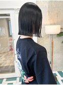 切りっぱなしボブ×地毛風カラー