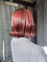 ナンバー ジルバ 立川(N° jillva)&nbsp;丸型卵形切りっぱなしボブワンレンボブ美髪ピンクブラウン立川