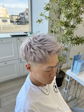 タブー 岐阜店(TABOO) ジェットモヒカンアップバングショート ホワイトベージュ