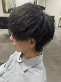 メンズマッシュウルフニュアンスパーマスパイラルパーマ刈り上げ