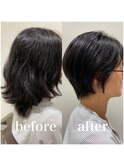 癖毛ぼかしショート