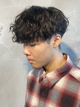 ニアウ 高崎店(Niau) メンズマッシュ緩めツイストスパイラルパーマ群馬高崎眉毛