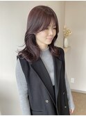 レイヤーカット×ラベンダーブラウン