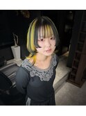ウルフカット×デザインカラー