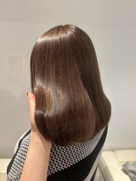 ベレーザ 渋谷(BELEZA) 15553ブリーチなしダブルカラー黒髪オリーブグレージュレイヤー