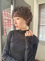 ファイブシーン アオヤマ(5SCENE AOYAMA)&nbsp;ショートパーマショートカット前髪あり前髪なし小顔に見せるヘア