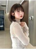 横浜髪質改善ミディアム内巻きワンカールレイヤーハッシュボブ