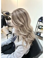 ブレンド 渋谷(BLend)&nbsp;ハイライトカラーミディアムヘア暗めカラーデザインカラー