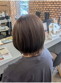 ブリーチ無し茶葉濃いめミルクティーベージュ/ショートボブ/小顔