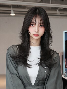 サロンドアイ(salon de i) 艶感ストレートロング × ダークグレージュ
