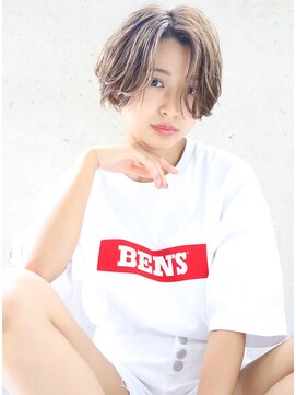 ヘアアンドメイク シークネクスト(HAIR&MAKE SeeK NEXT) 【SeeK NEXT】Aラインボブ ハイライトカラー ミルクベージュ