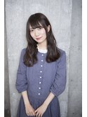 【salon de MiLK 原宿】アッシュベージュ×耳かけ濡れ感ウェーブ