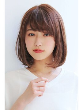 エインアンリー 表参道(AIN.ANLY.) 顔周り小顔カットボブルフ☆ハイライトカラーピンクベージュ