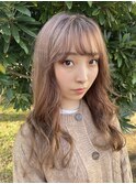 ミルクティーベージュ フェザーバング
