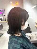 ラッキーヘア 加古川(Lucky Hair)&nbsp;カーキカラー×天使の羽バング×くびれミディ【シン】