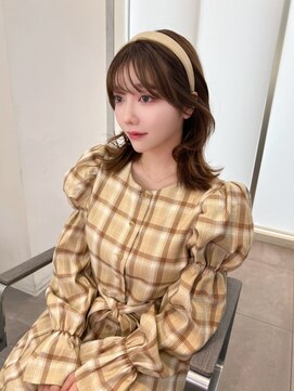 ノク(nok) くびれミディ_グレージュカラーココアベージュボブウルフ