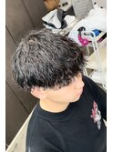 マッシュ×波巻きパーマ