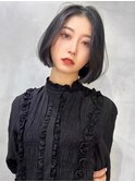 韓国風切りっぱなしボブ×レイヤーカット×ブリーチハイトーン