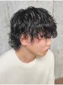 黒髪 ツイストスパイラルパーマ 波巻きパーマ ツーブロック