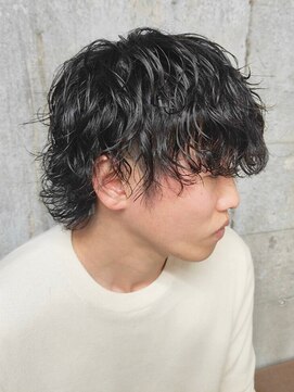 ソレイユ バイ アルフレッド(SOLEIL by alfRed) 黒髪 ツイストスパイラルパーマ 波巻きパーマ ツーブロック