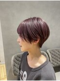 ハンサムショート レッドパープルカラー