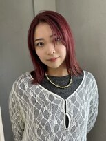 レクタ(recta)&nbsp;赤髪 チェリーレッド 暖色カラー ブリーチあり 外ハネボブ