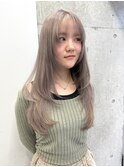 韓国へア透明感ミルクティーベージュグレージュカ ラー暗め