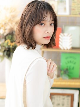 カバーヘア イヴ 戸頭店(COVER HAIR EVE) 韓国風イヤリングカラー外ハネくびれボブディh3戸頭20代30代40代